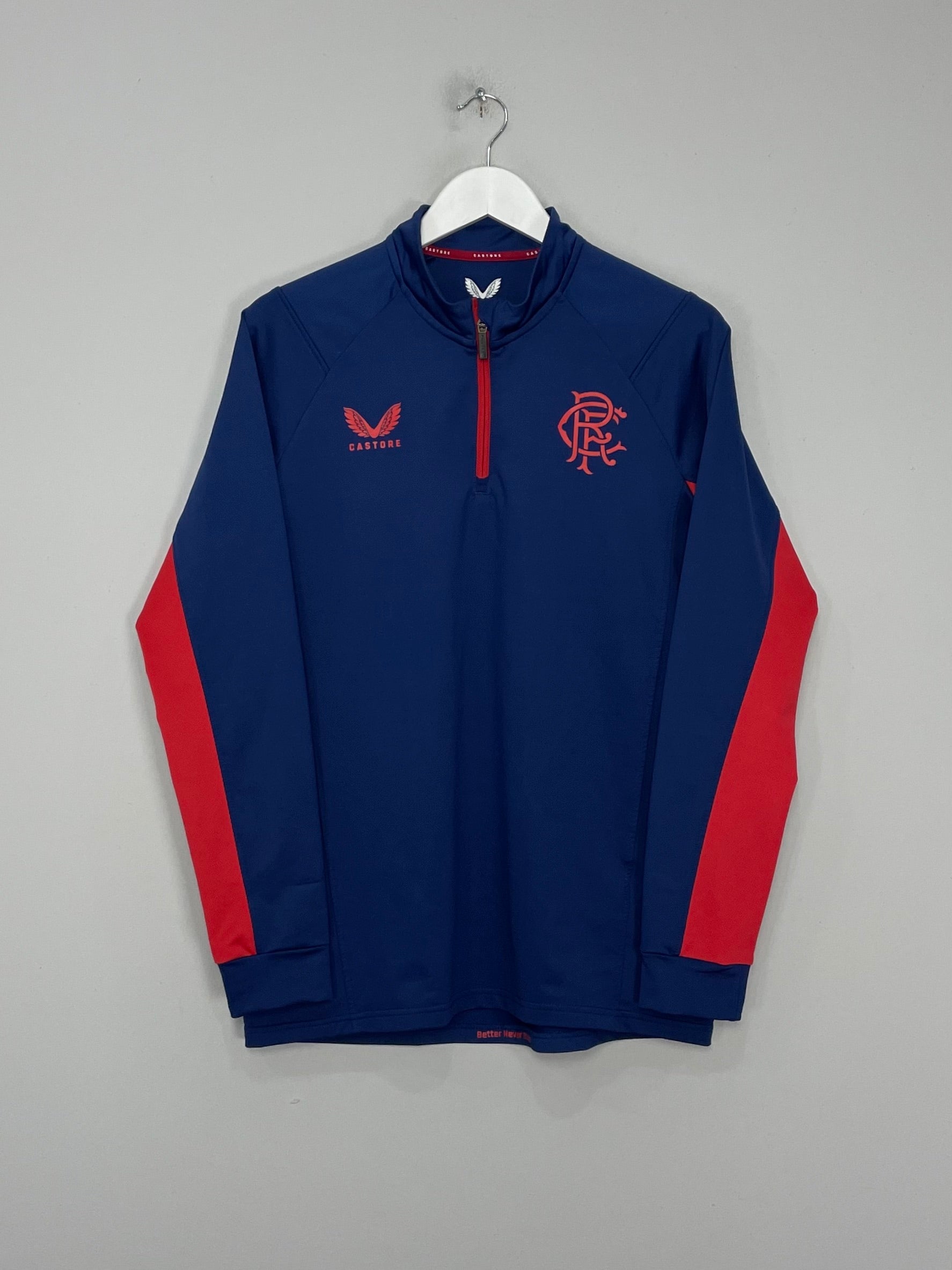 Shop 2023/24 RANGERS DRILL TOP (M) CASTORE, classic football shirts, vintage football shirts & retro soccer jerseys at Cult Kits