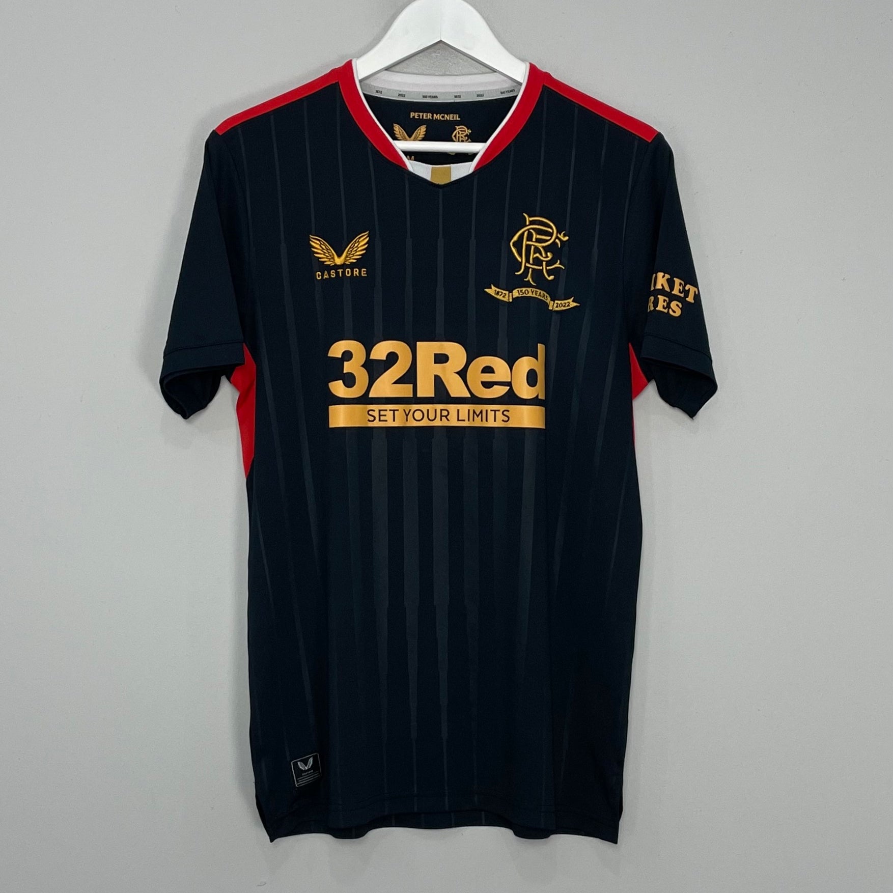 Shop 2021/22 RANGERS 125 YEAR AWAY SHIRT (M) CASTORE, classic football shirts, vintage football shirts & retro soccer jerseys at Cult Kits