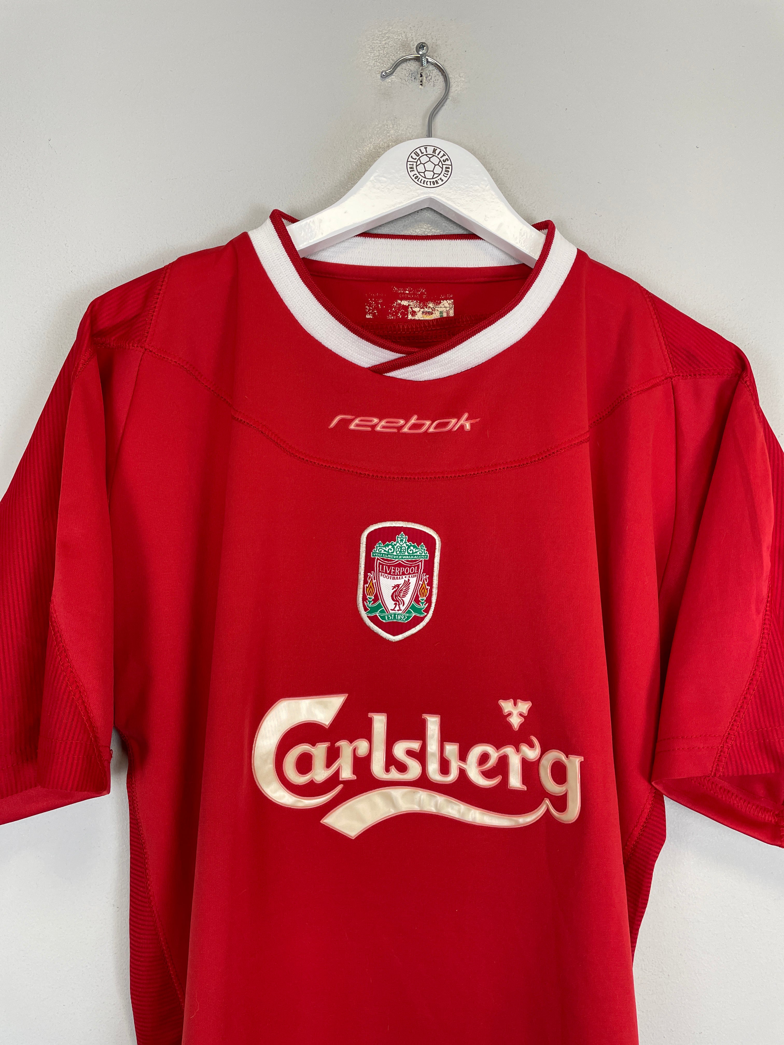 Shop 2002/03 LIVERPOOL HOME SHIRT (M) REEBOK, classic football shirts, vintage football shirts & retro soccer jerseys at Cult Kits