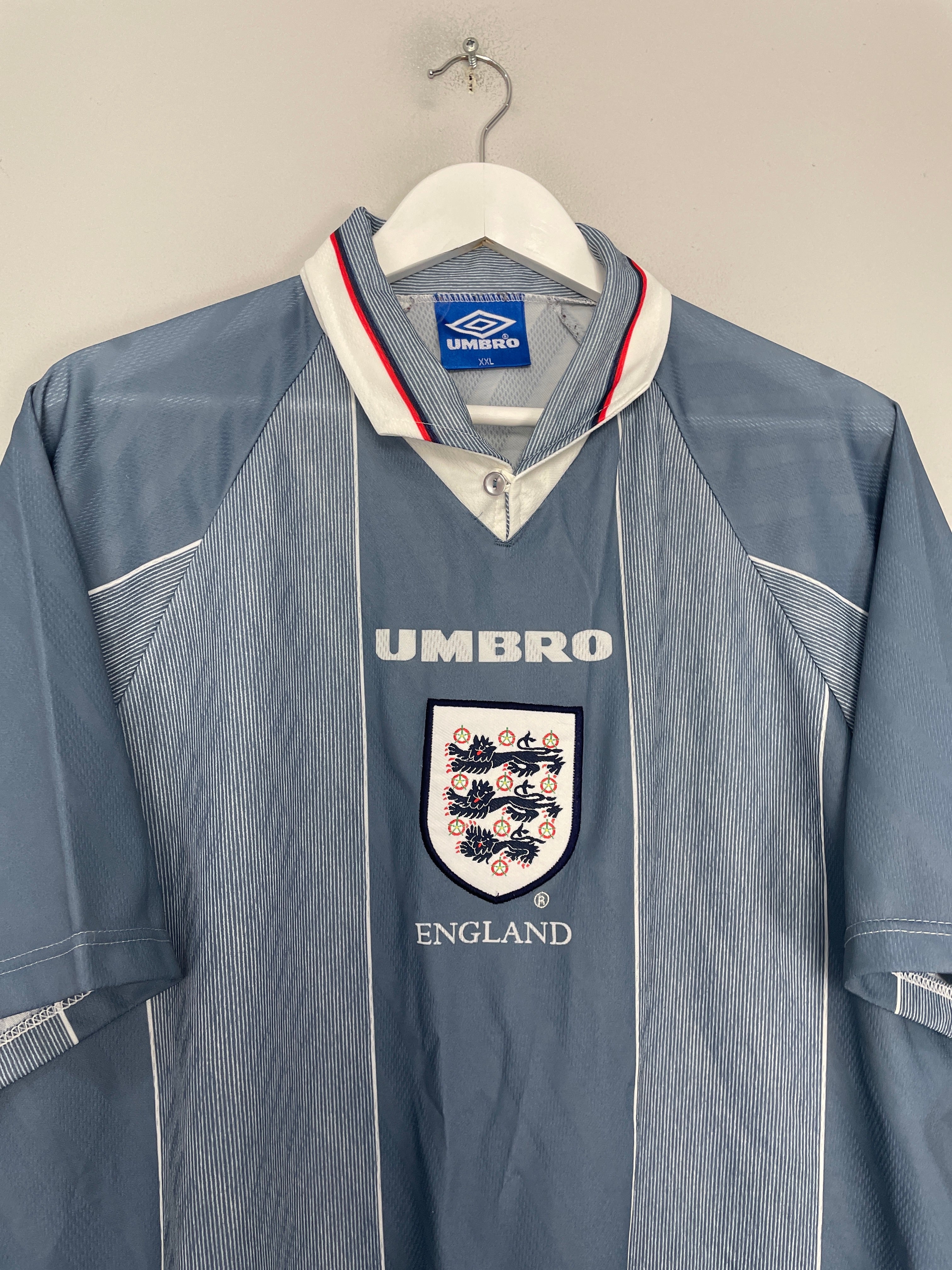 Shop 1995/97 ENGLAND AWAY SHIRT (XXL) UMBRO, classic football shirts, vintage football shirts & retro soccer jerseys at Cult Kits