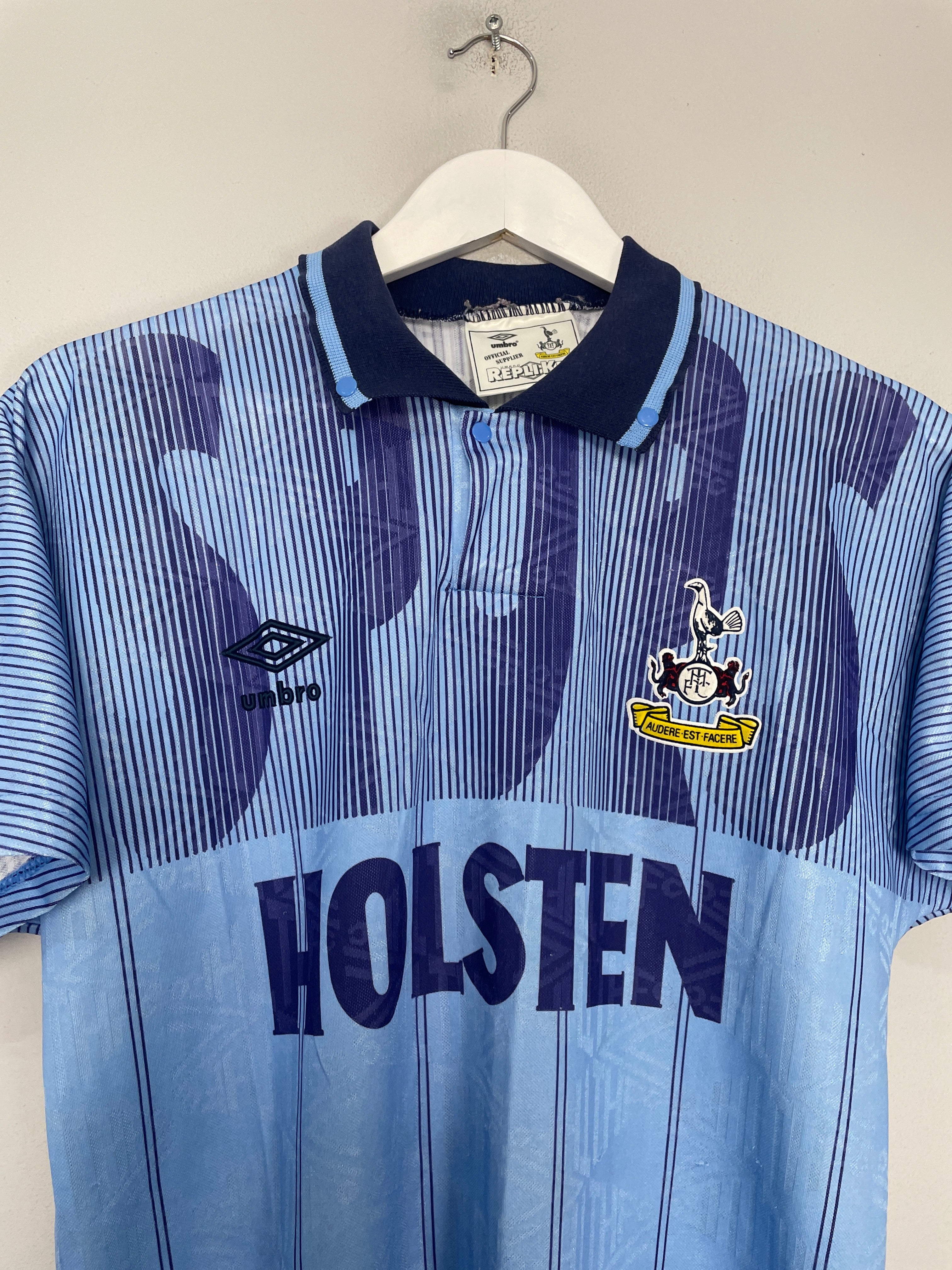 Shop 1991/94 TOTTENHAM AWAY SHIRT (S) UMBRO, classic football shirts, vintage football shirts & retro soccer jerseys at Cult Kits