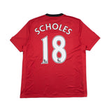 2009/10 Manchester United Scholes #18 Home Shirt (XL) Nike