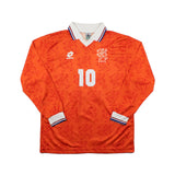1994/96 Netherlands Bergkamp #10 Home L/S Shirt (M) Lotto