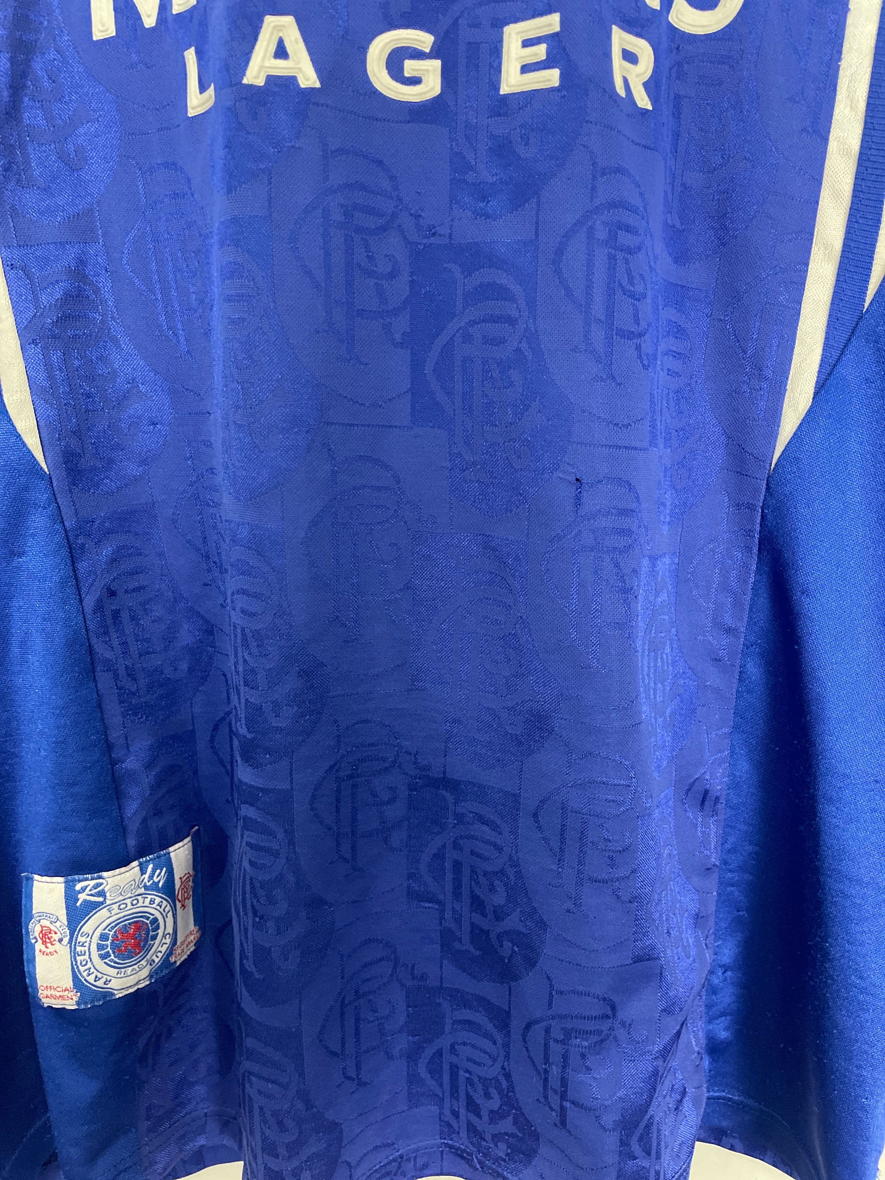 Shop 1996/97 RANGERS HOME SHIRT (L) ADIDAS, classic football shirts, vintage football shirts & retro soccer jerseys at Cult Kits