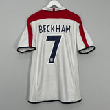 Shop 2003/05 ENGLAND BECKHAM #7 HOME SHIRT (L) UMBRO, classic football shirts, vintage football shirts & retro soccer jerseys at Cult Kits