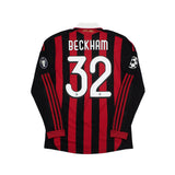 2008/09 AC Milan Beckham #32 L/S C/L Home Shirt (XS) Adidas