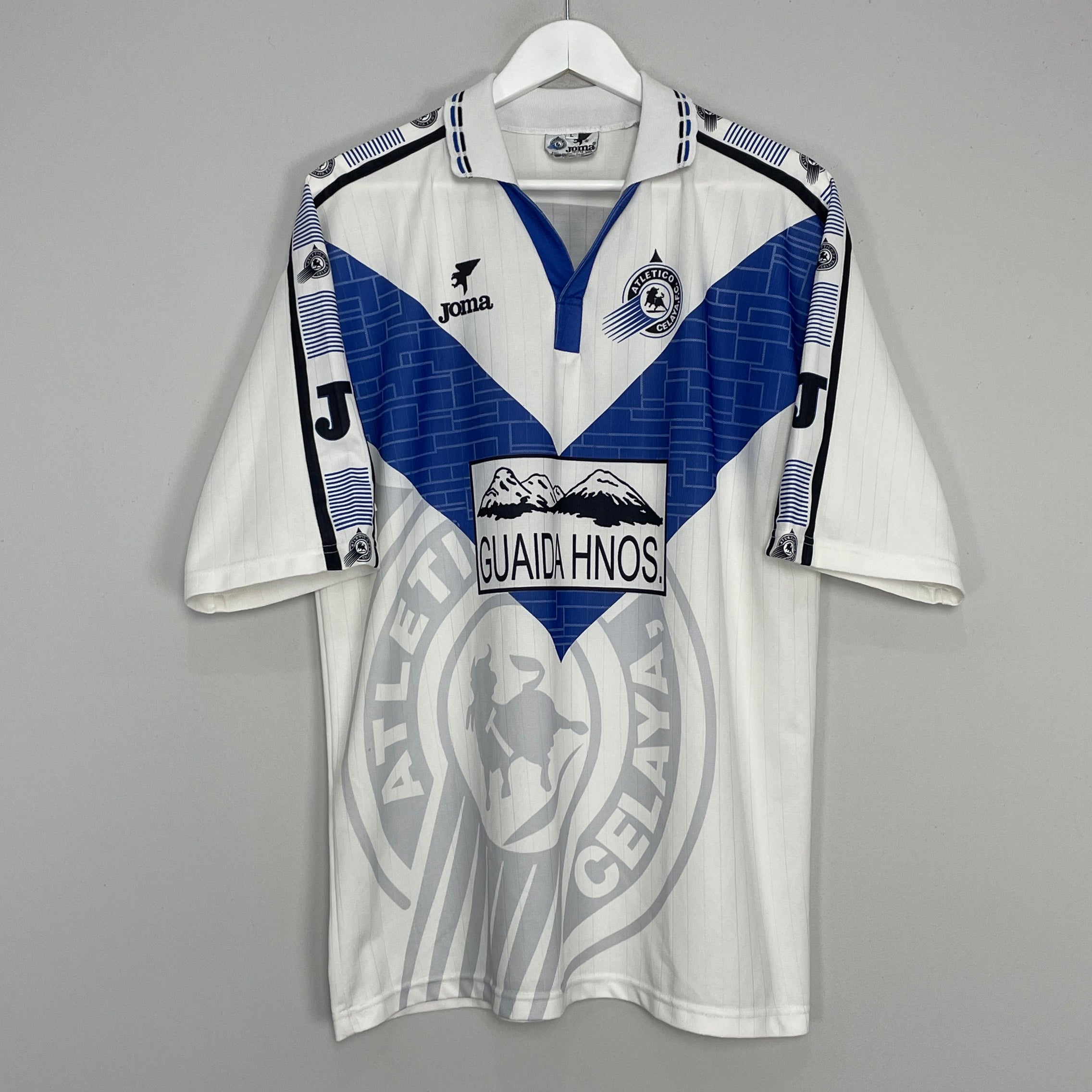 Shop 1996/97 ATLETICO CELAYA #2 HOME SHIRT (L) JOMA, classic football shirts, vintage football shirts & retro soccer jerseys at Cult Kits