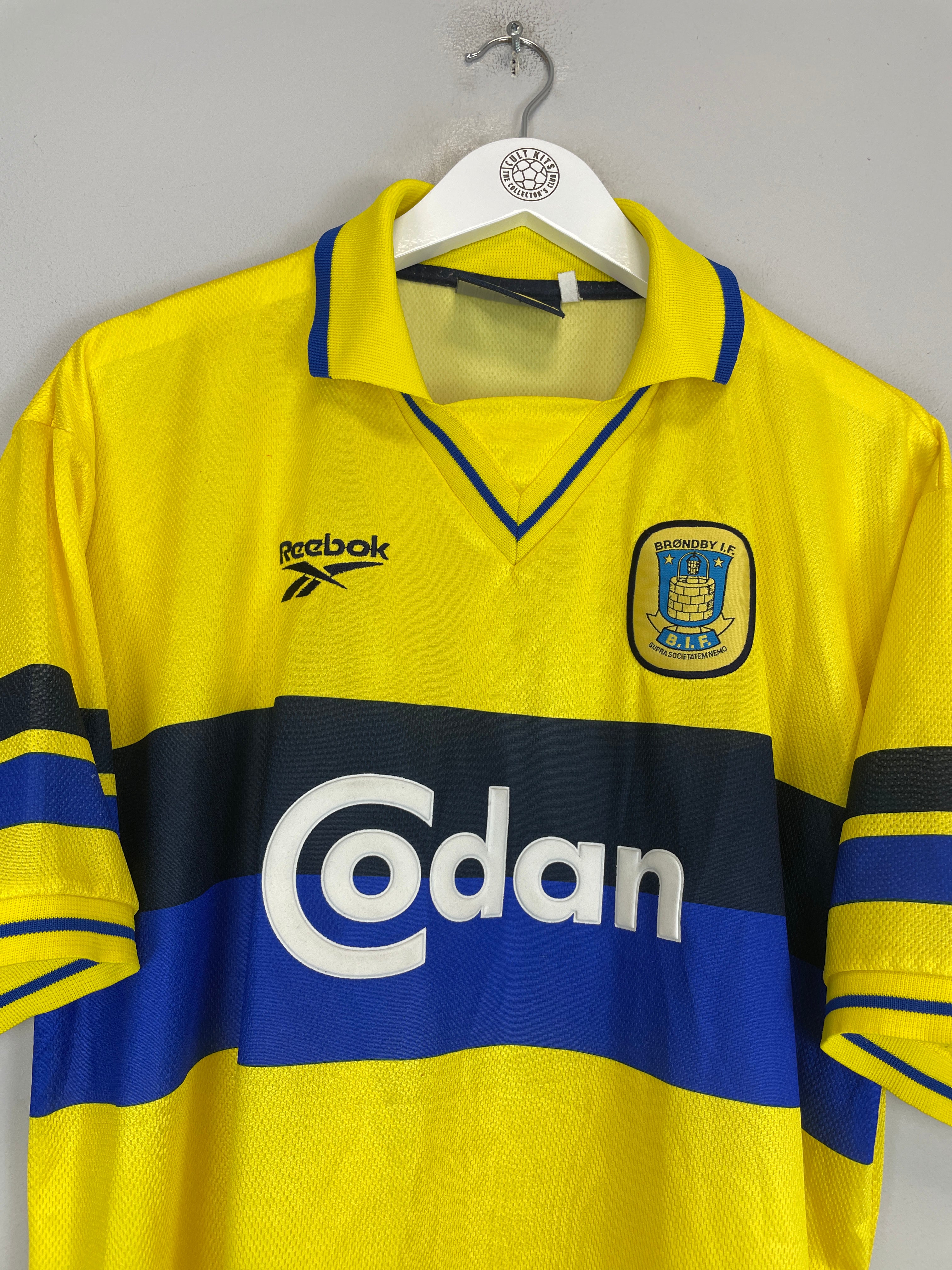 Shop 1998/00 BRONDBY HOME SHIRT (XL) REEBOK, classic football shirts, vintage football shirts & retro soccer jerseys at Cult Kits