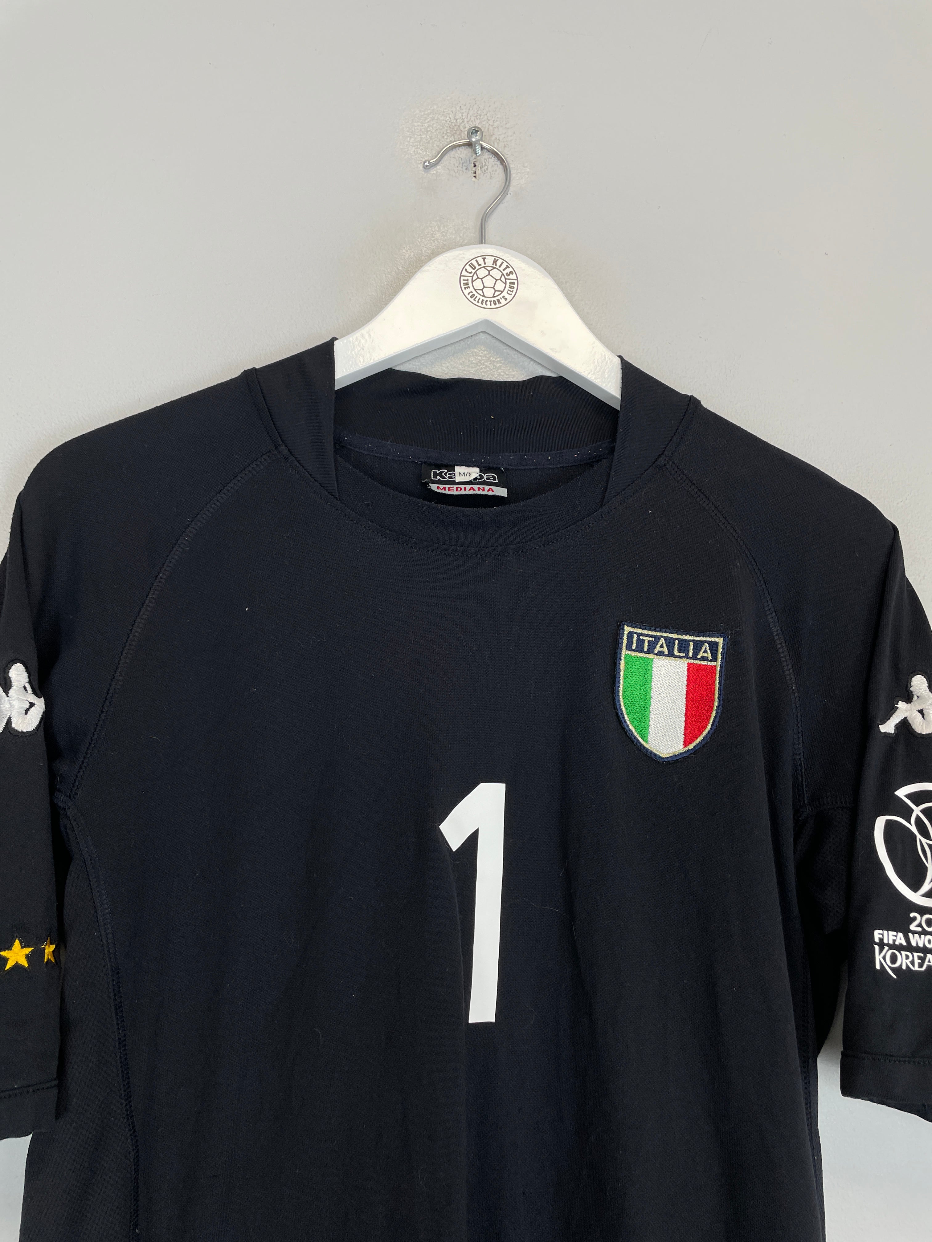 Shop 2002/03 ITALY BUFFON #1 GK SHIRT (M) KAPPA, classic football shirts, vintage football shirts & retro soccer jerseys at Cult Kits