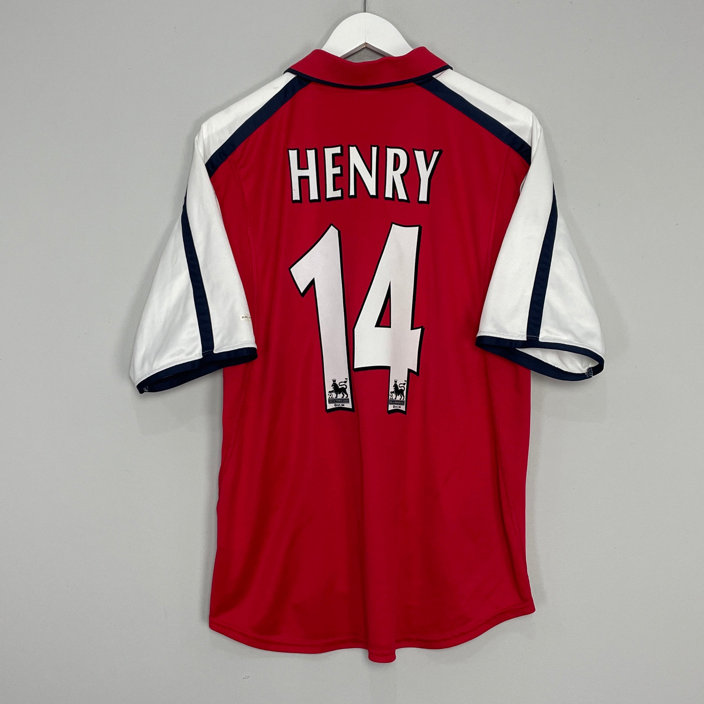 Shop 2000/02 ARSENAL HENRY #14 HOME SHIRT (L) NIKE, classic football shirts, vintage football shirts & retro soccer jerseys at Cult Kits