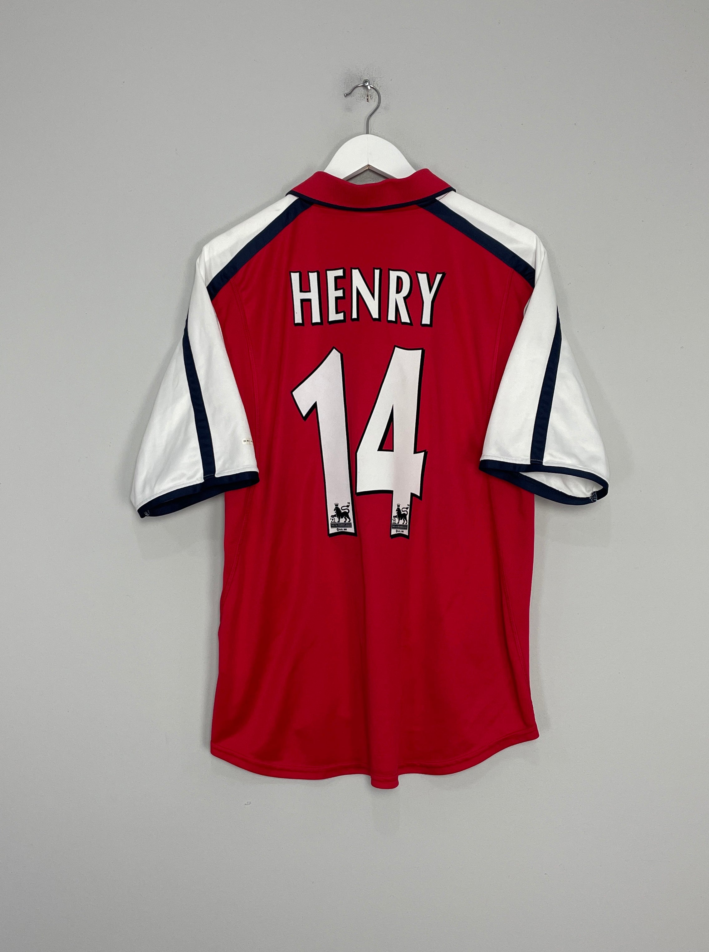 Shop 2000/02 ARSENAL HENRY #14 HOME SHIRT (L) NIKE, classic football shirts, vintage football shirts & retro soccer jerseys at Cult Kits