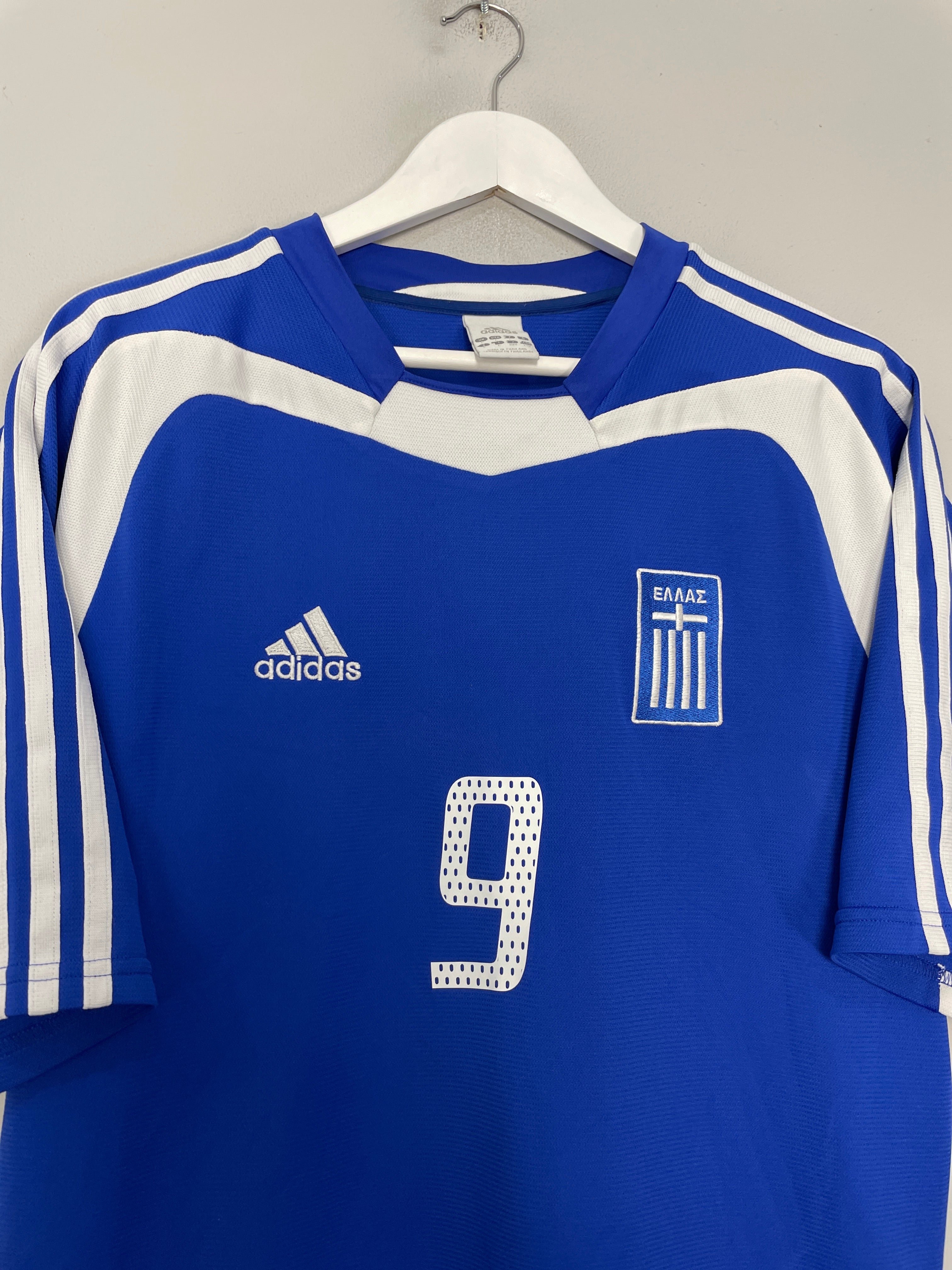 Shop 2004/06 GREECE CHARISTEAS #9 HOME SHIRT (L) ADIDAS, classic football shirts, vintage football shirts & retro soccer jerseys at Cult Kits