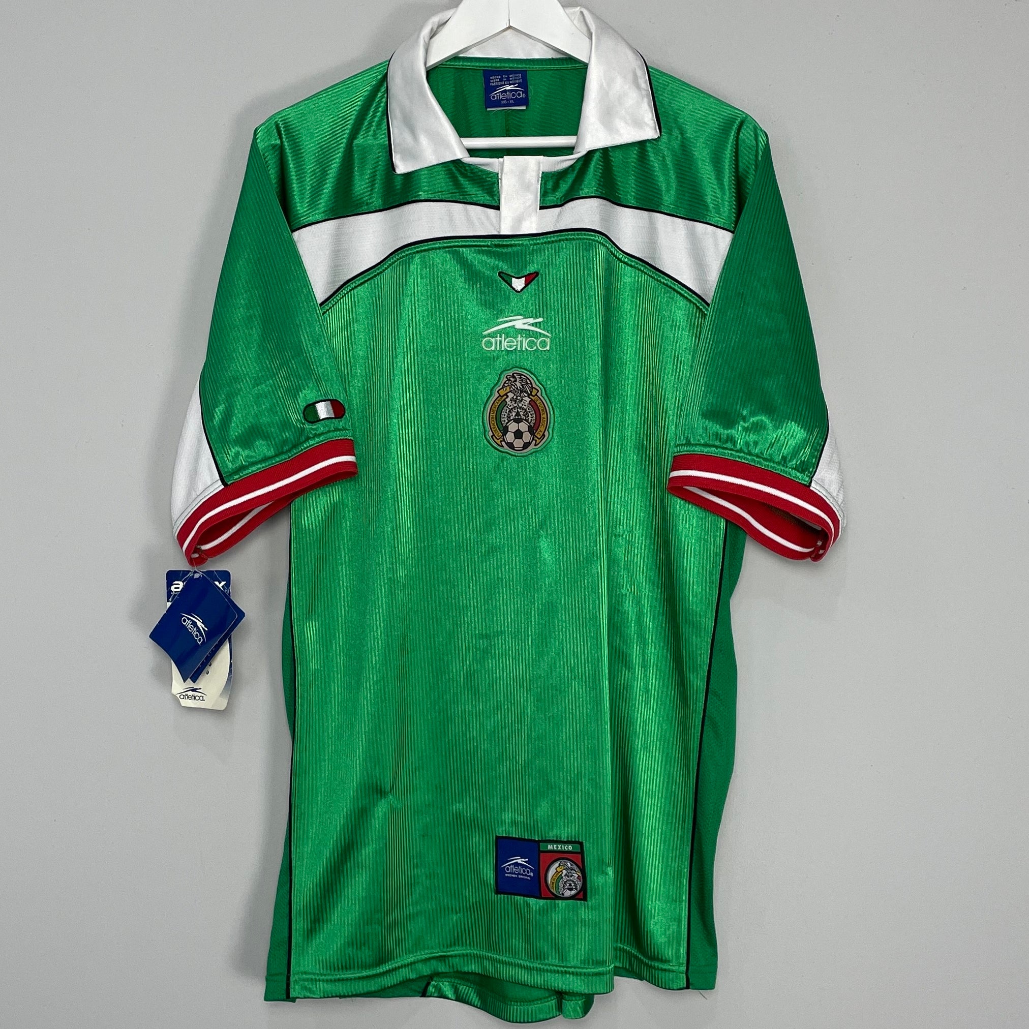 Shop 2000/01 MEXICO *BNWT* HOME SHIRT (XL) ATLETICA, classic football shirts, vintage football shirts & retro soccer jerseys at Cult Kits