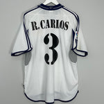 Shop 2000/01 REAL MADRID R.CARLOS #3 HOME SHIRT (XL) ADIDAS, classic football shirts, vintage football shirts & retro soccer jerseys at Cult Kits