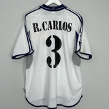 Shop 2000/01 REAL MADRID R.CARLOS #3 HOME SHIRT (XL) ADIDAS, classic football shirts, vintage football shirts & retro soccer jerseys at Cult Kits