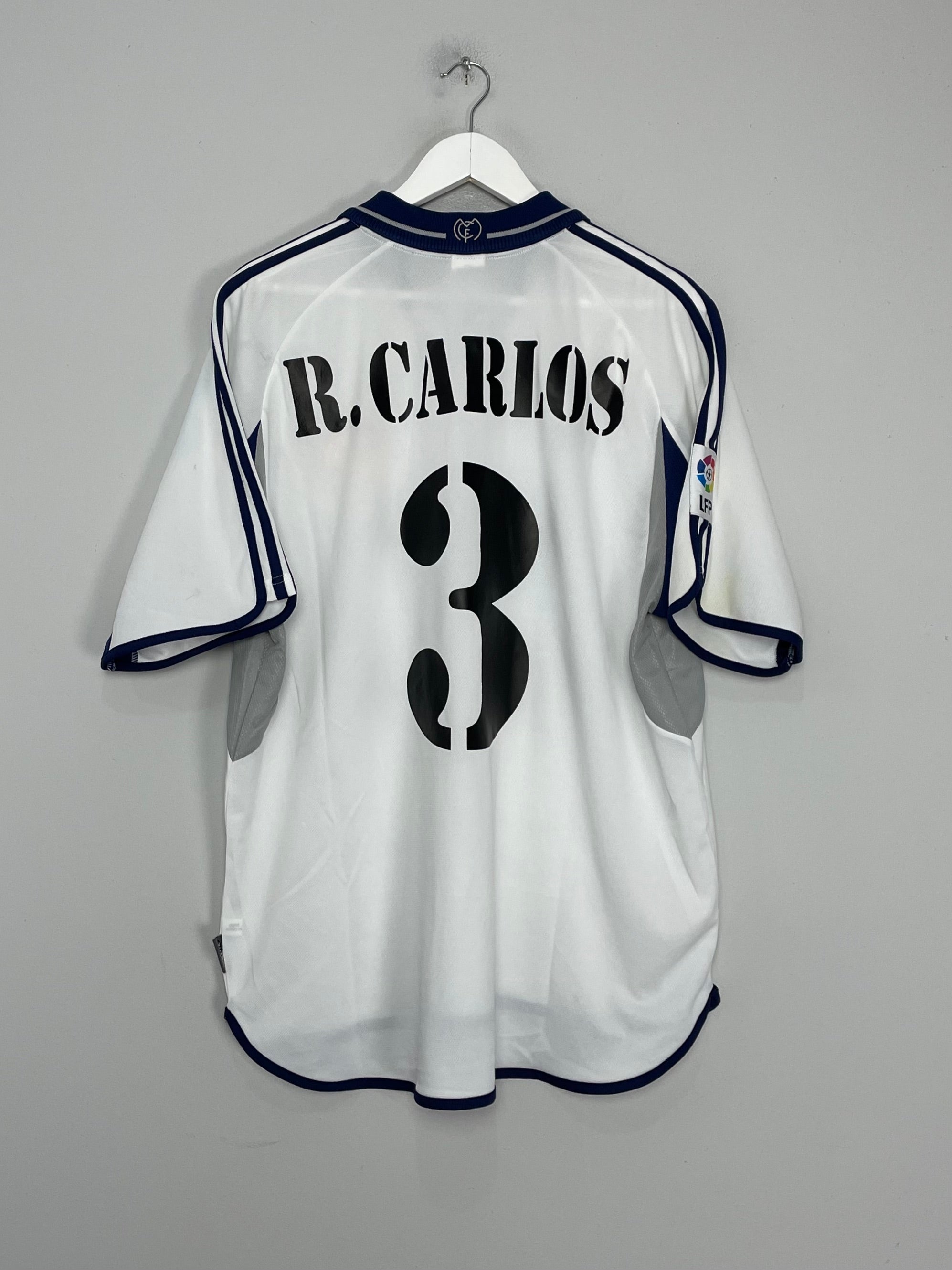 Shop 2000/01 REAL MADRID R.CARLOS #3 HOME SHIRT (XL) ADIDAS, classic football shirts, vintage football shirts & retro soccer jerseys at Cult Kits