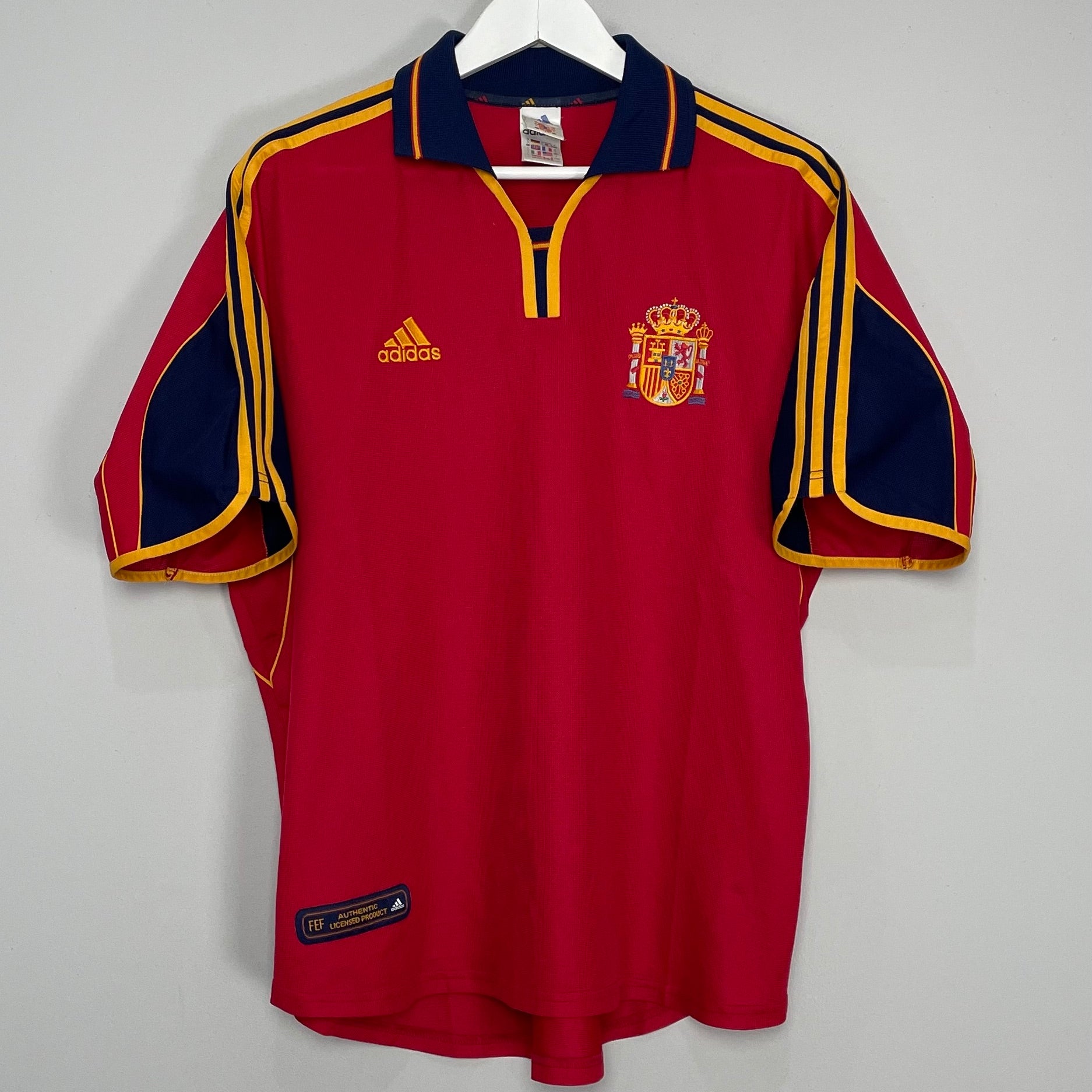 Shop 1999/02 SPAIN HOME SHIRT (L) ADIDAS, classic football shirts, vintage football shirts & retro soccer jerseys at Cult Kits