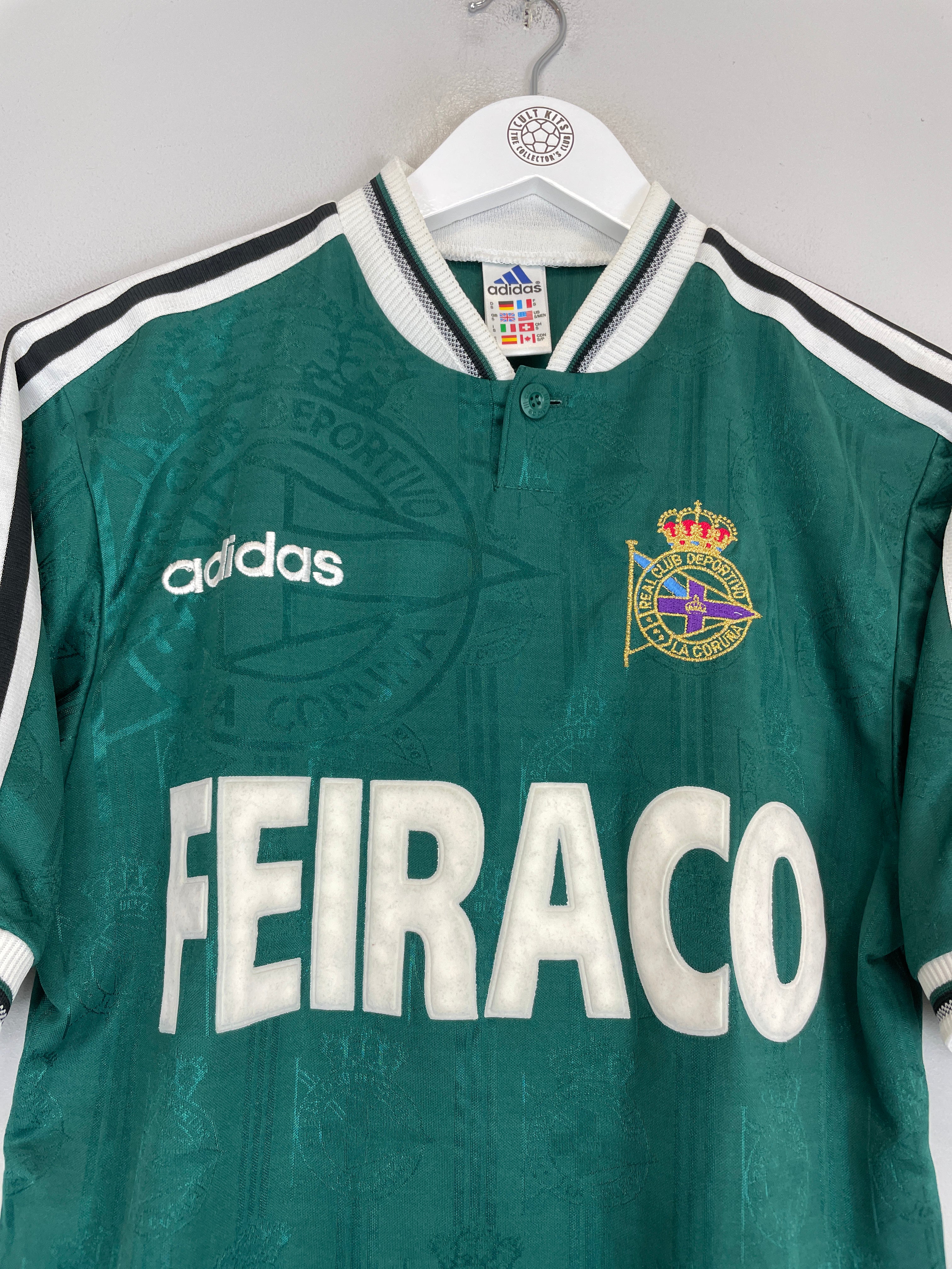 Shop 1996/98 DEPORTIVO LA CORUNA AWAY SHIRT (S) ADIDAS, classic football shirts, vintage football shirts & retro soccer jerseys at Cult Kits
