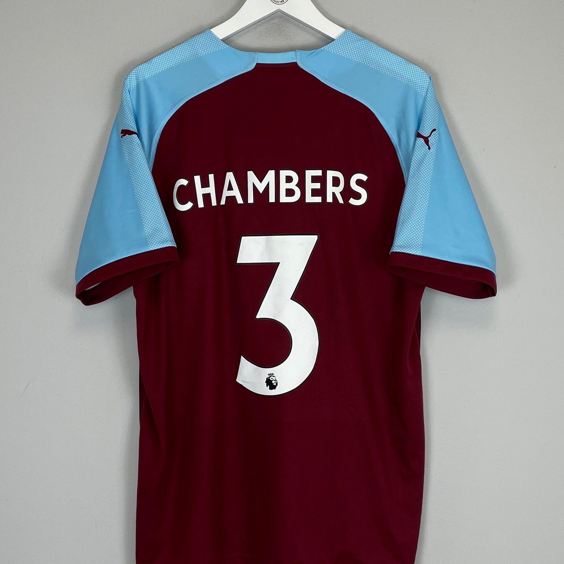 Shop 2018/19 BURNLEY CHAMBERS #3 HOME SHIRT (XL) PUMA, classic football shirts, vintage football shirts & retro soccer jerseys at Cult Kits