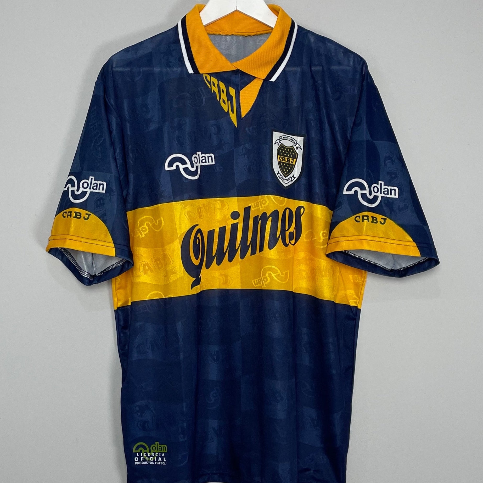 Shop 1995/97 BOCA JUNIORS HOME SHIRT (L) OLAN, classic football shirts, vintage football shirts & retro soccer jerseys at Cult Kits