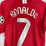 Shop 2007/09 MANCHESTER UNITED RONALDO #7 *BNWT* C/L FINAL HOME SHIRT (M) NIKE, classic football shirts, vintage football shirts & retro soccer jerseys at Cult Kits