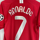 Shop 2007/09 MANCHESTER UNITED RONALDO #7 *BNWT* C/L FINAL HOME SHIRT (M) NIKE, classic football shirts, vintage football shirts & retro soccer jerseys at Cult Kits