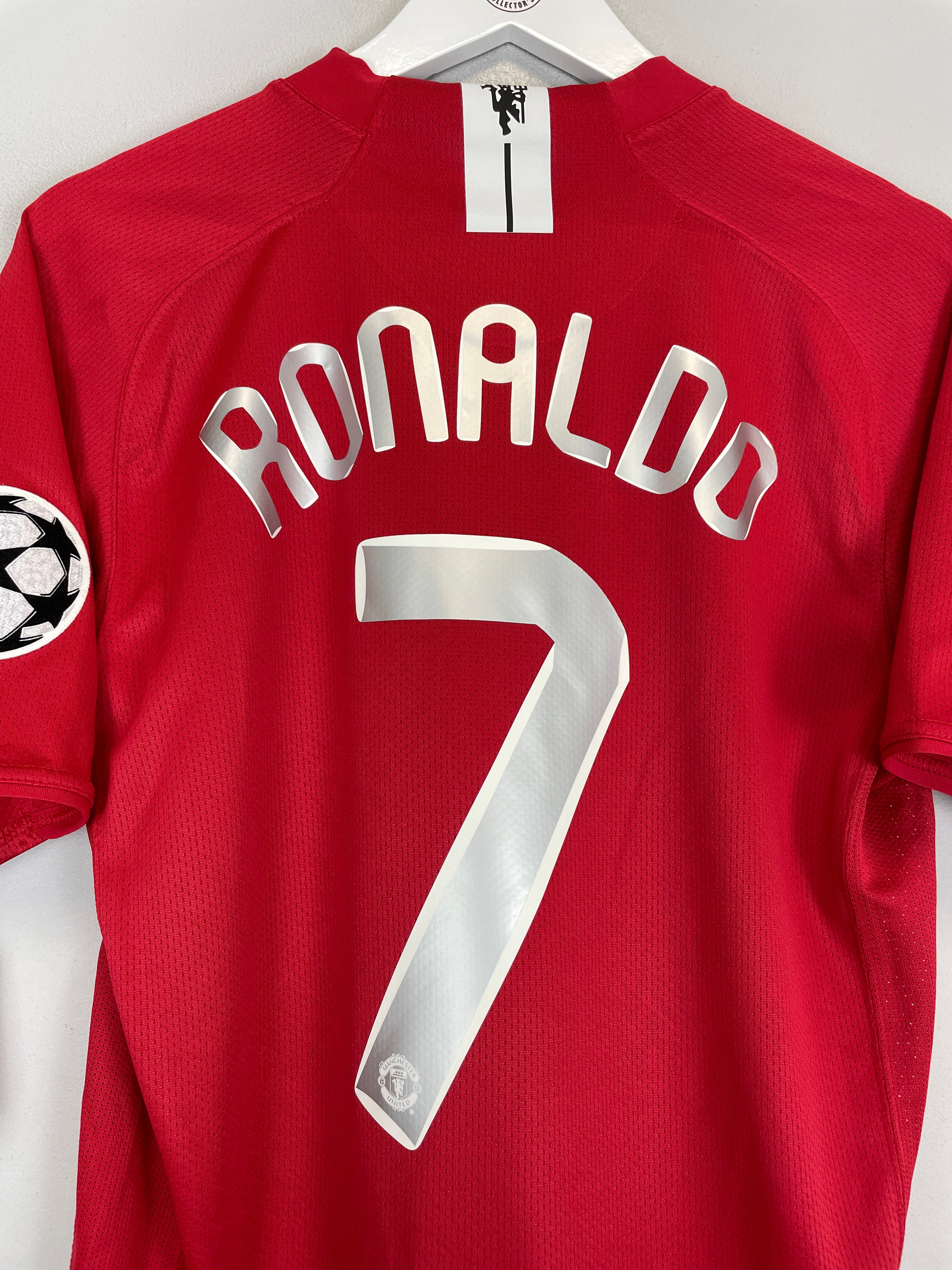 Shop 2007/09 MANCHESTER UNITED RONALDO #7 *BNWT* C/L FINAL HOME SHIRT (M) NIKE, classic football shirts, vintage football shirts & retro soccer jerseys at Cult Kits