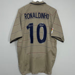 Shop 2003/04 BARCELONA RONALDINHO #10 AWAY SHIRT (XL) NIKE, classic football shirts, vintage football shirts & retro soccer jerseys at Cult Kits