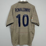 Shop 2003/04 BARCELONA RONALDINHO #10 AWAY SHIRT (XL) NIKE, classic football shirts, vintage football shirts & retro soccer jerseys at Cult Kits