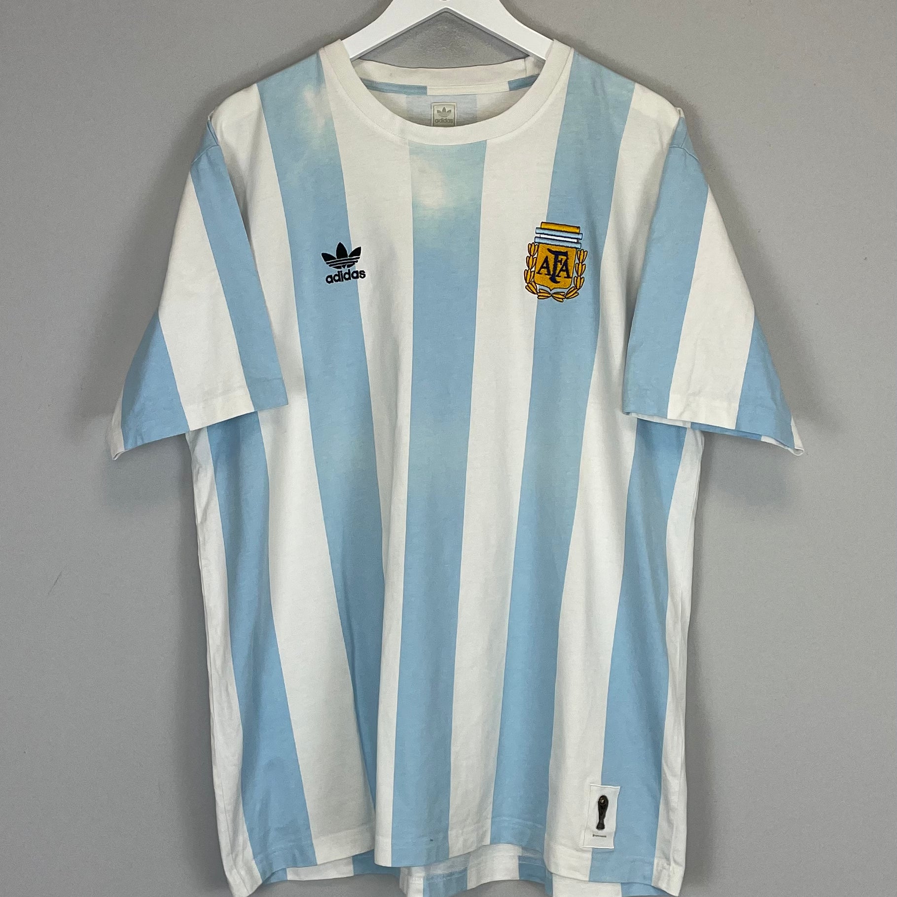 Shop 1974 ARGENTINA ADIDAS ORIGINALS T-SHIRT (XL), classic football shirts, vintage football shirts & retro soccer jerseys at Cult Kits