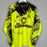 Shop 1993/94 DORTMUND *SIGNED* L/S HOME SHIRT (M) NIKE, classic football shirts, vintage football shirts & retro soccer jerseys at Cult Kits