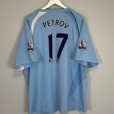 Shop 2008/09 MANCHESTER CITY PETROV #17 HOME SHIRT (XL) LE COQ, classic football shirts, vintage football shirts & retro soccer jerseys at Cult Kits