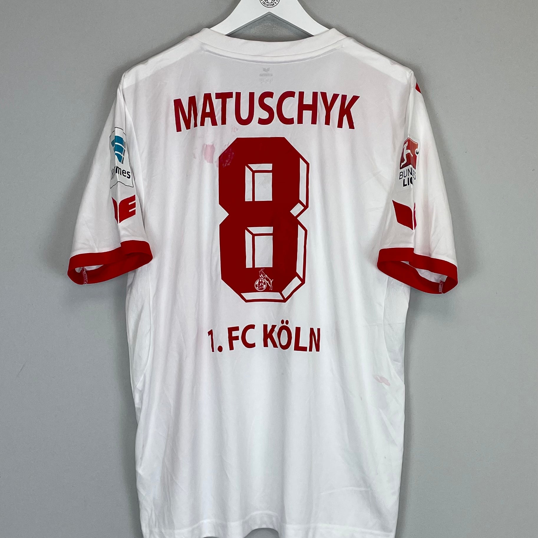Shop 2014/15 FC KOLN MATUSCHYK #8 *MATCH ISSUED + SIGNED* HOME SHIRT (XL) ERIMA, classic football shirts, vintage football shirts & retro soccer jerseys at Cult Kits