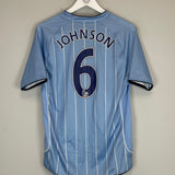 2007/08 MANCHESTER CITY JOHNSON #6 HOME SHIRT (M) LE COQ