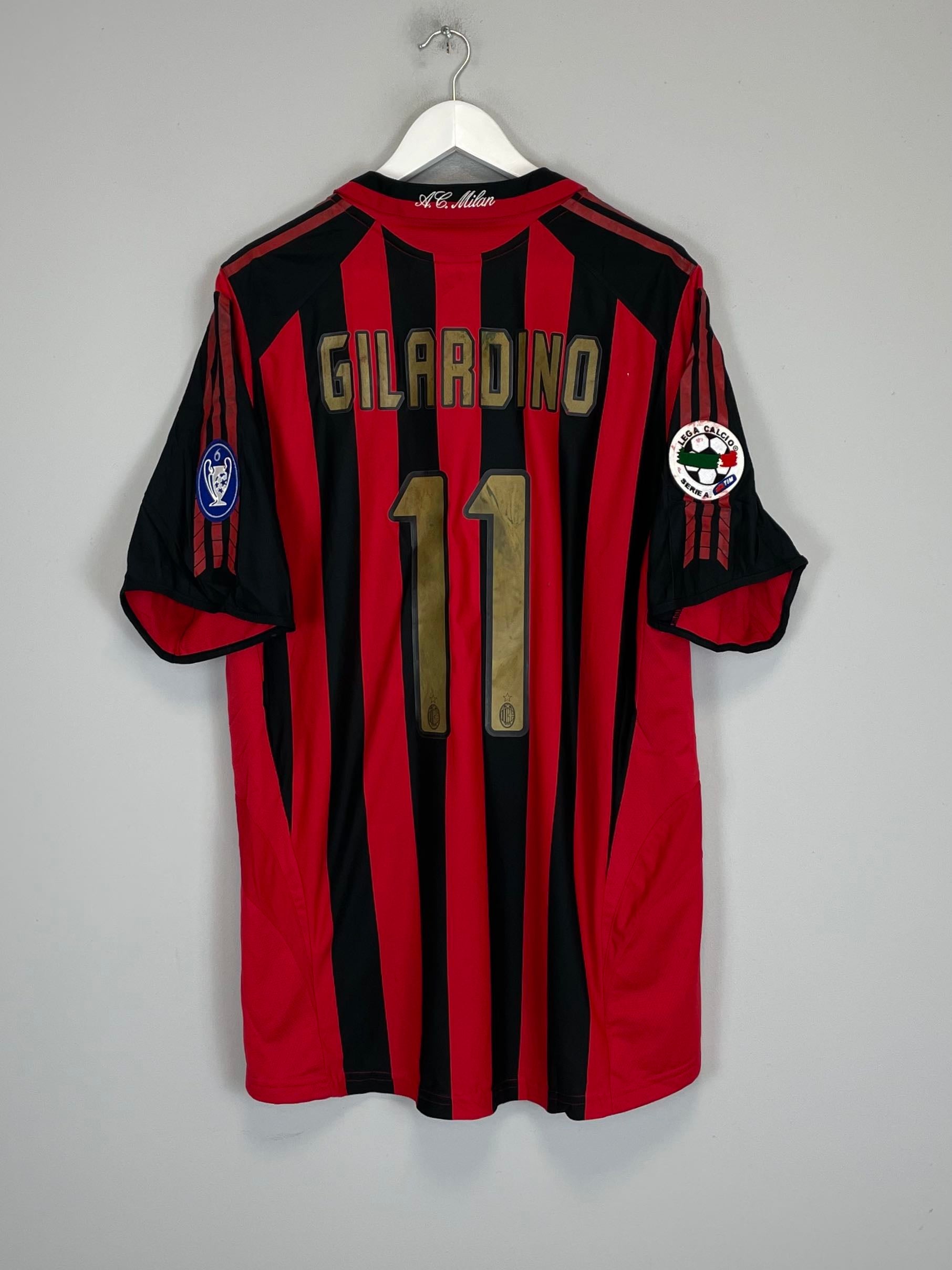 Shop 2005/06 AC MILAN GILARDINO #11 HOME SHIRT (XL) ADIDAS, classic football shirts, vintage football shirts & retro soccer jerseys at Cult Kits