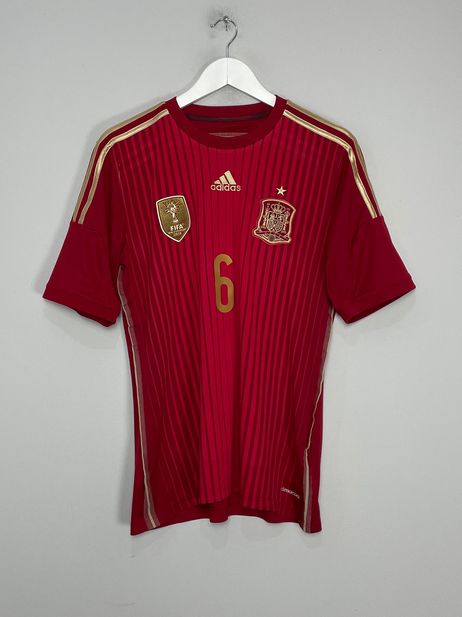 Shop 2013/15 SPAIN A.INIESTA #6 HOME SHIRT (M) ADIDAS, classic football shirts, vintage football shirts & retro soccer jerseys at Cult Kits