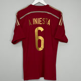 Shop 2013/15 SPAIN A.INIESTA #6 HOME SHIRT (M) ADIDAS, classic football shirts, vintage football shirts & retro soccer jerseys at Cult Kits
