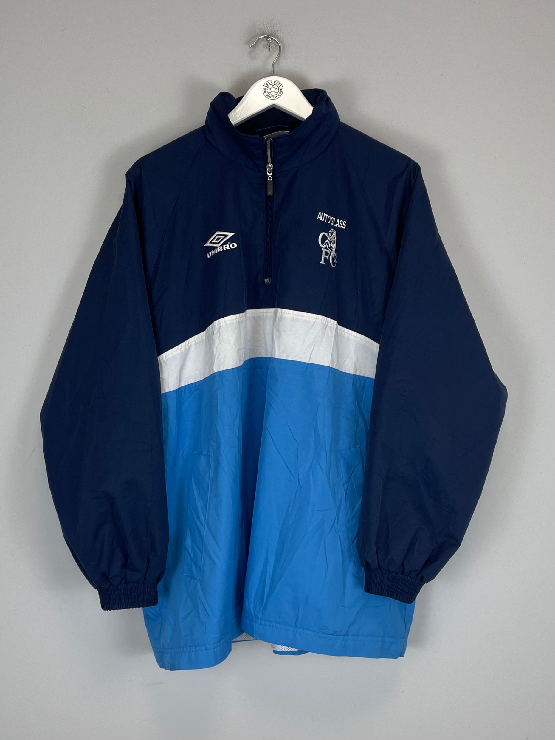 Shop 1999/01 CHELSEA 1/4 ZIP JACKET (M) UMBRO, classic football shirts, vintage football shirts & retro soccer jerseys at Cult Kits