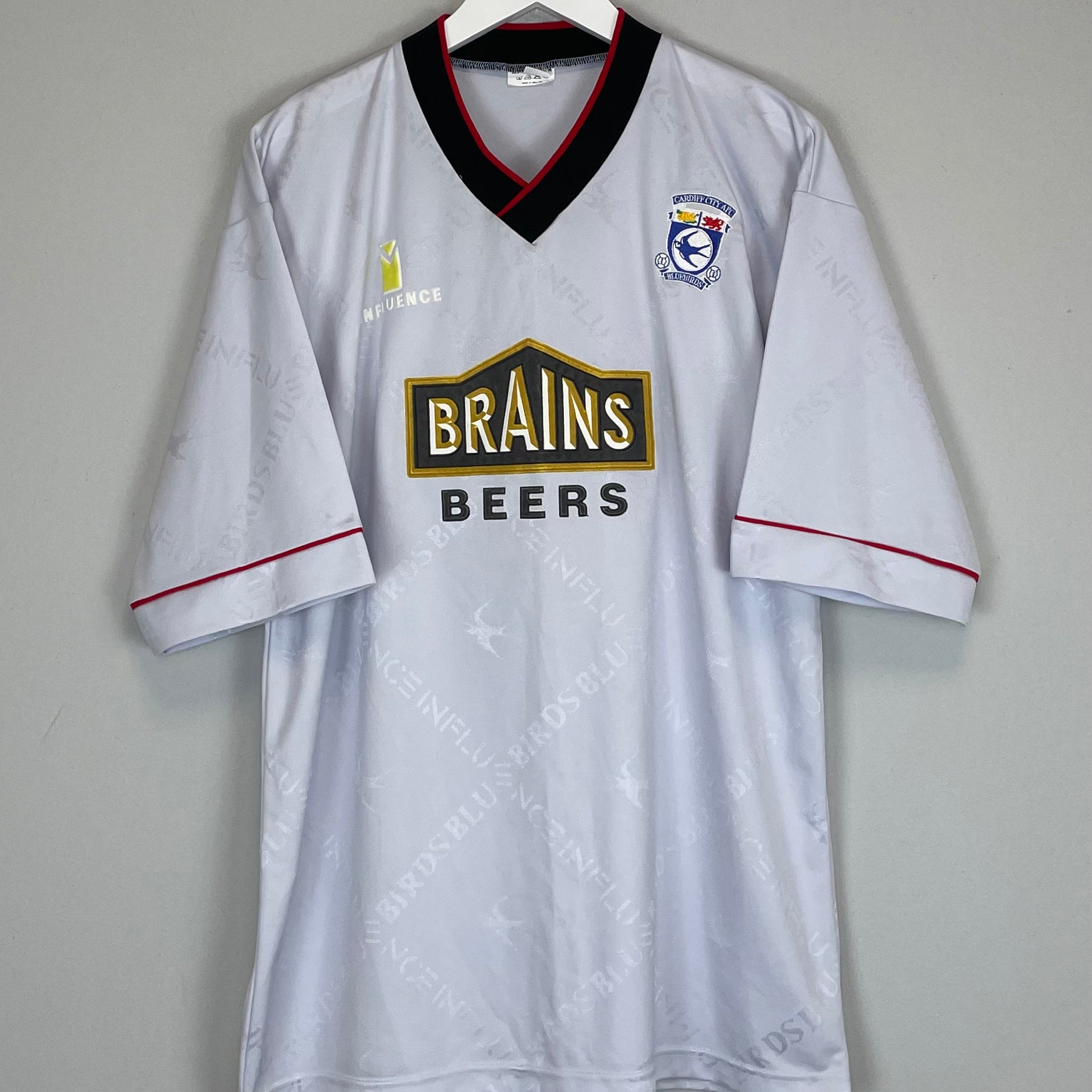 Shop 1995/96 CARDIFF CITY AWAY SHIRT (L) INFLUENCE, classic football shirts, vintage football shirts & retro soccer jerseys at Cult Kits