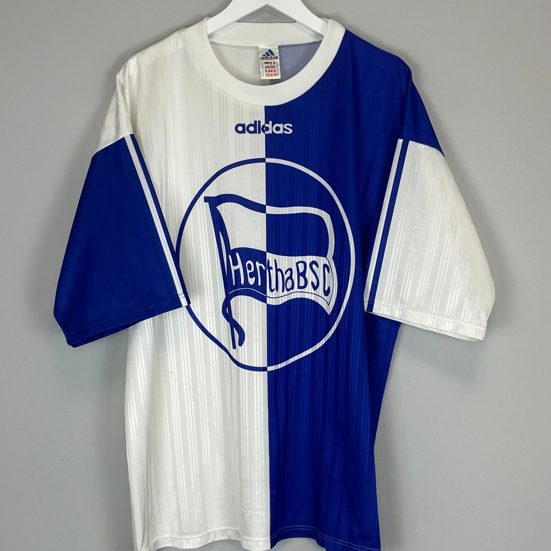 Shop 1996/97 HERTHA BERLIN HOME SHIRT (XL) ADIDAS, classic football shirts, vintage football shirts & retro soccer jerseys at Cult Kits