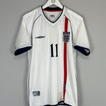 Shop 2001/03 ENGLAND HESKEY #11 HOME SHIRT (M) UMBRO, classic football shirts, vintage football shirts & retro soccer jerseys at Cult Kits