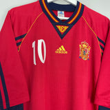 Shop 1998/99 SPAIN RAUL #10 HOME SHIRT (XL) ADIDAS, classic football shirts, vintage football shirts & retro soccer jerseys at Cult Kits