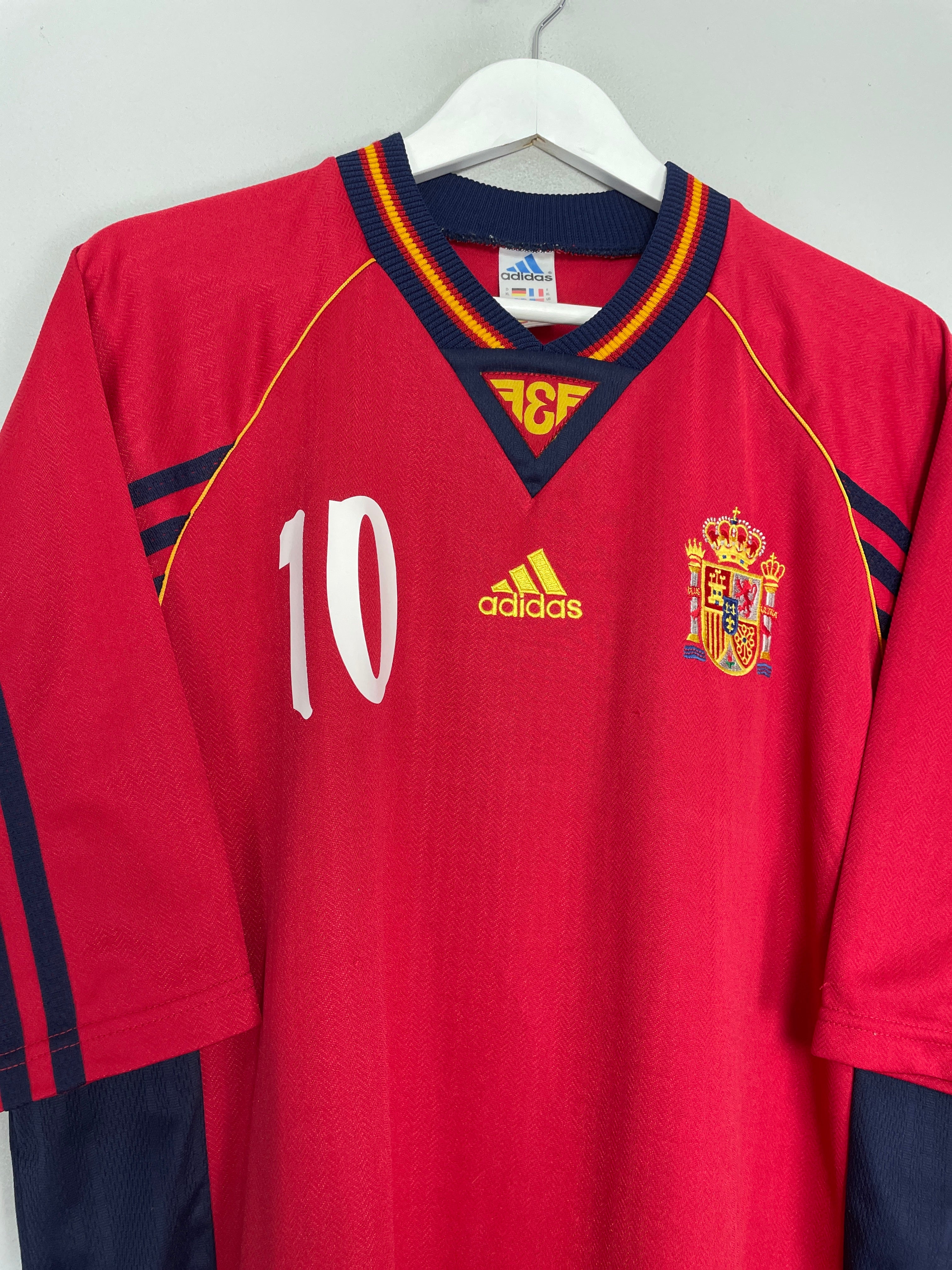 Shop 1998/99 SPAIN RAUL #10 HOME SHIRT (XL) ADIDAS, classic football shirts, vintage football shirts & retro soccer jerseys at Cult Kits