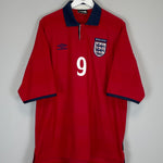 Shop 1999/01 ENGLAND SHEARER #9 AWAY SHIRT (XXL) UMBRO, classic football shirts, vintage football shirts & retro soccer jerseys at Cult Kits