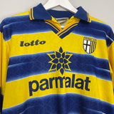 Shop 1998/99 PARMA VERON #11 L/S HOME SHIRT (M) LOTTO, classic football shirts, vintage football shirts & retro soccer jerseys at Cult Kits