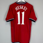 Shop 2002/04 ENGLAND HESKEY #11 AWAY SHIRT (L) UMBRO, classic football shirts, vintage football shirts & retro soccer jerseys at Cult Kits