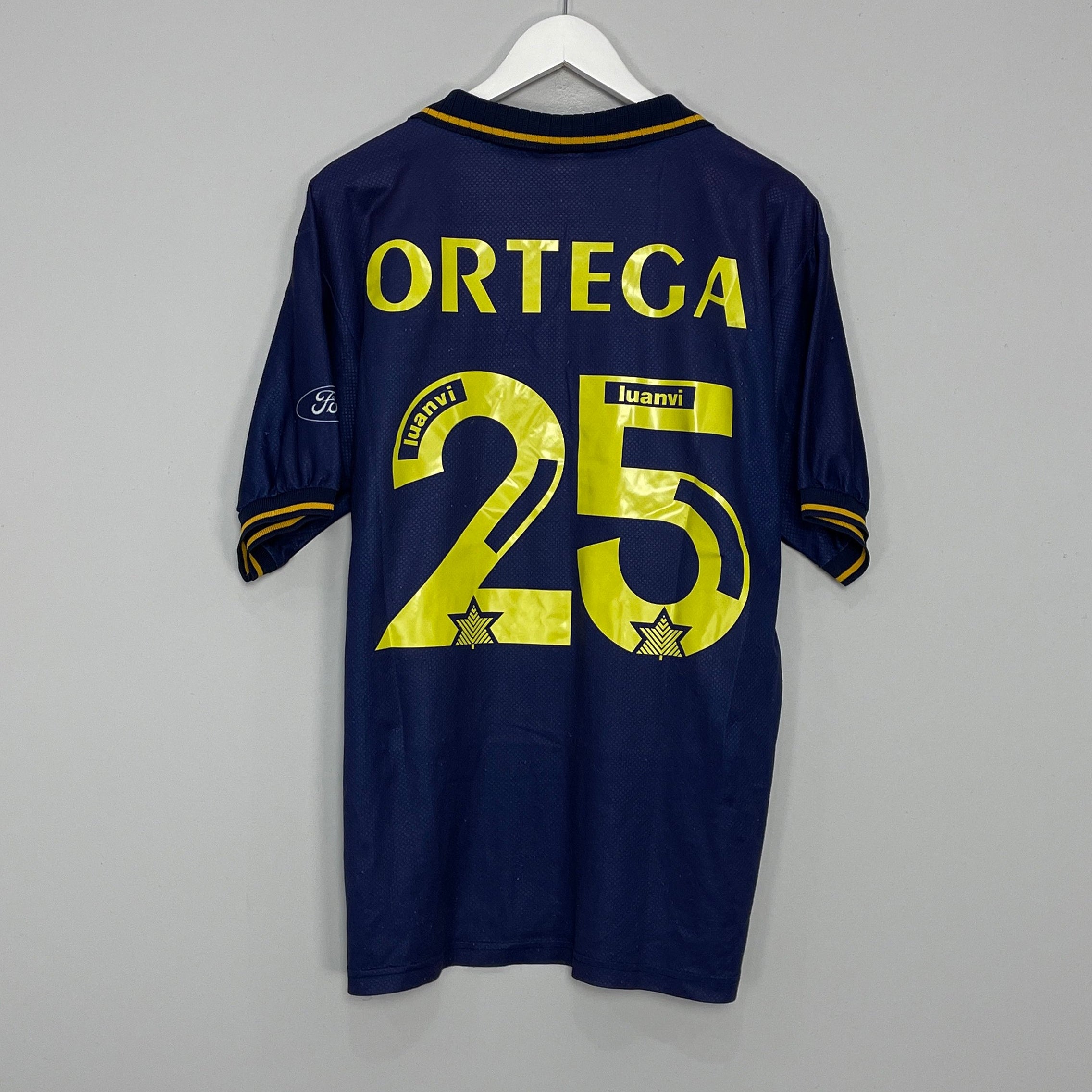 Shop 1995/97 VALENCIA ORTEGA #25 AWAY SHIRT (M) LUANVI, classic football shirts, vintage football shirts & retro soccer jerseys at Cult Kits