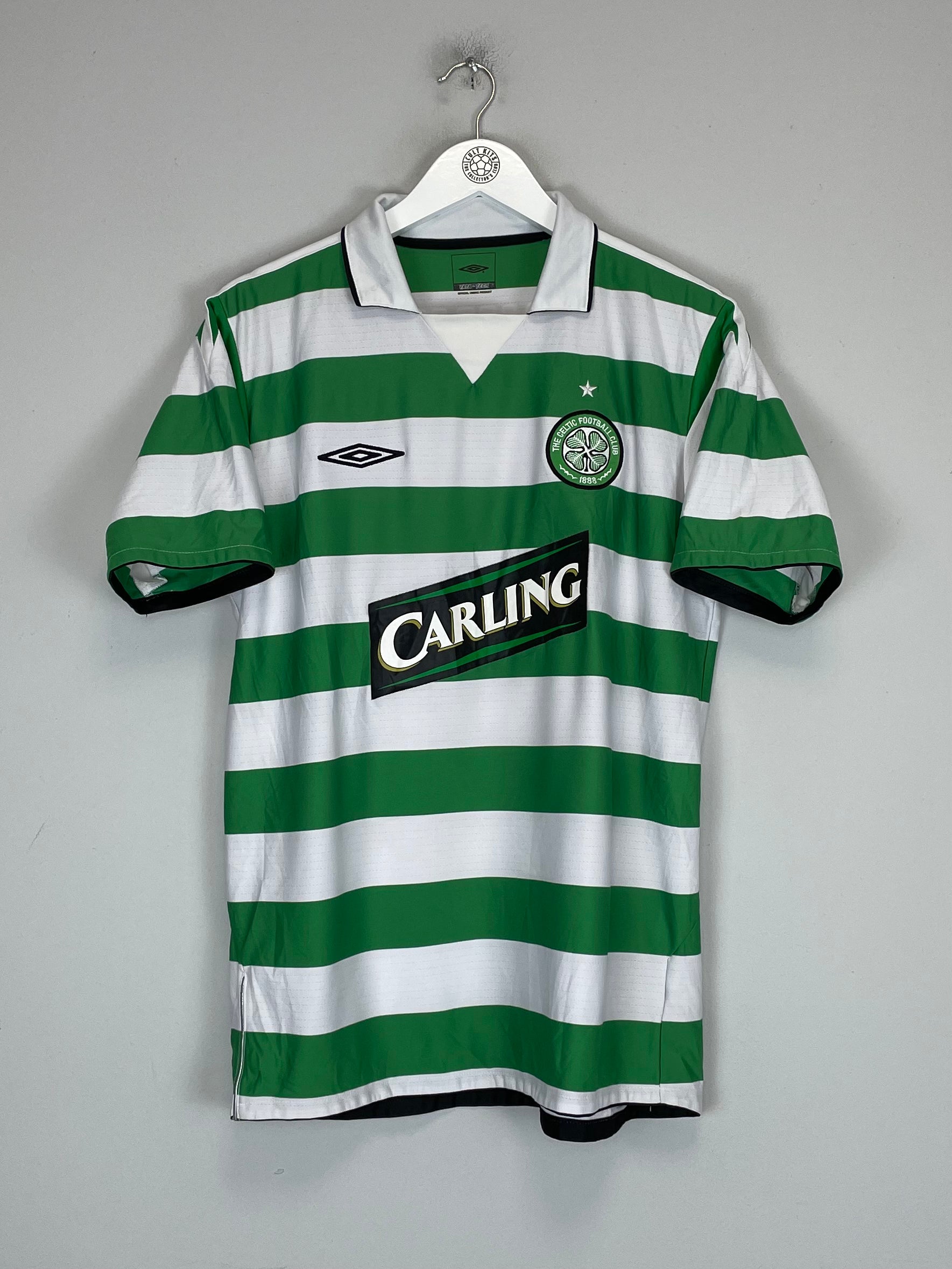 Shop 2004/05 CELTIC JUNINHO #7 HOME SHIRT (L) UMBRO, classic football shirts, vintage football shirts & retro soccer jerseys at Cult Kits
