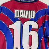 1998/99 EXTREMADURA DAVID #16 *MATCH ISSUE* HOME SHIRT (M) KELME