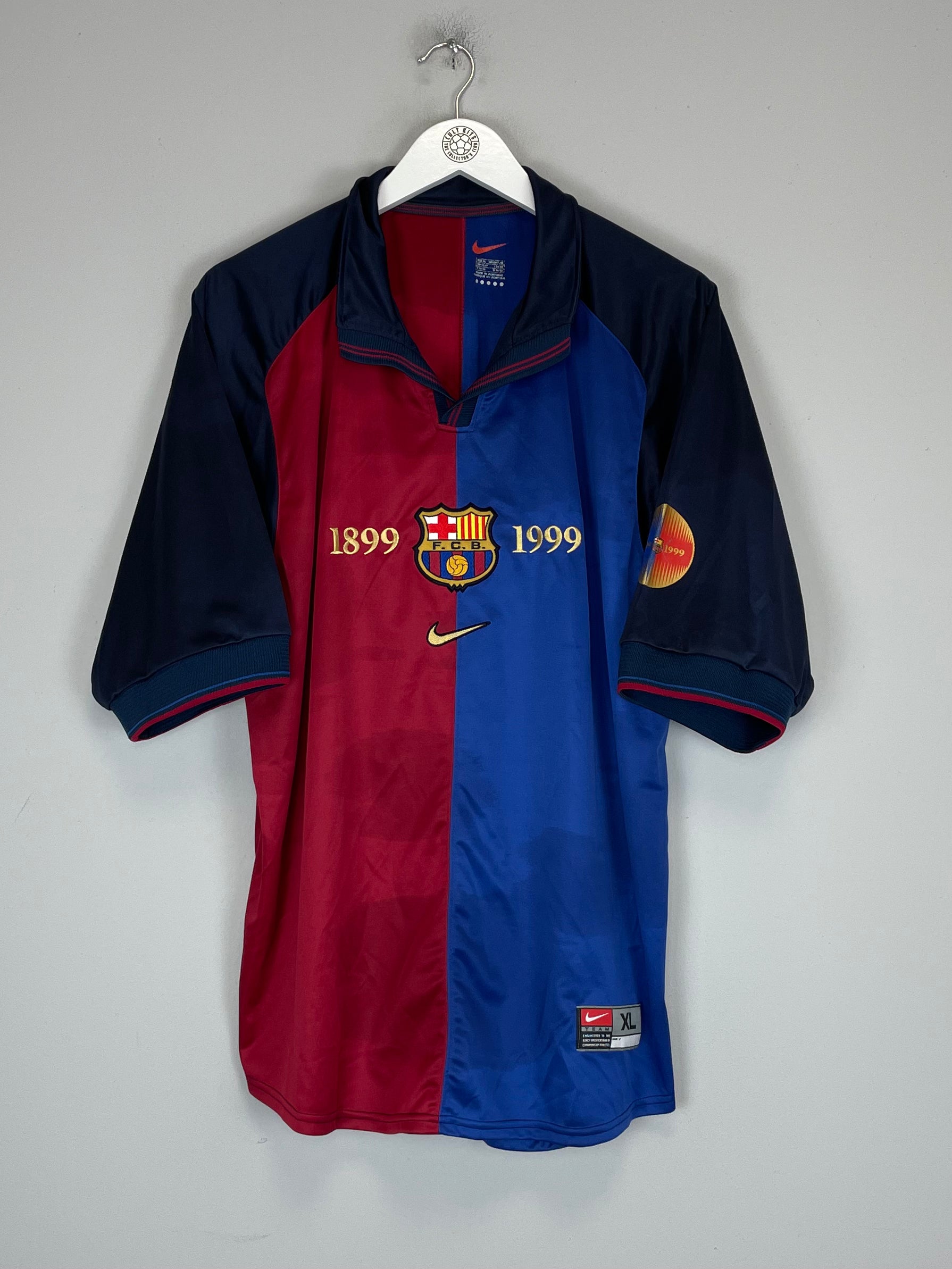 Shop 1999/00 BARCELONA *CENTENARY* HOME SHIRT (XL) NIKE, classic football shirts, vintage football shirts & retro soccer jerseys at Cult Kits